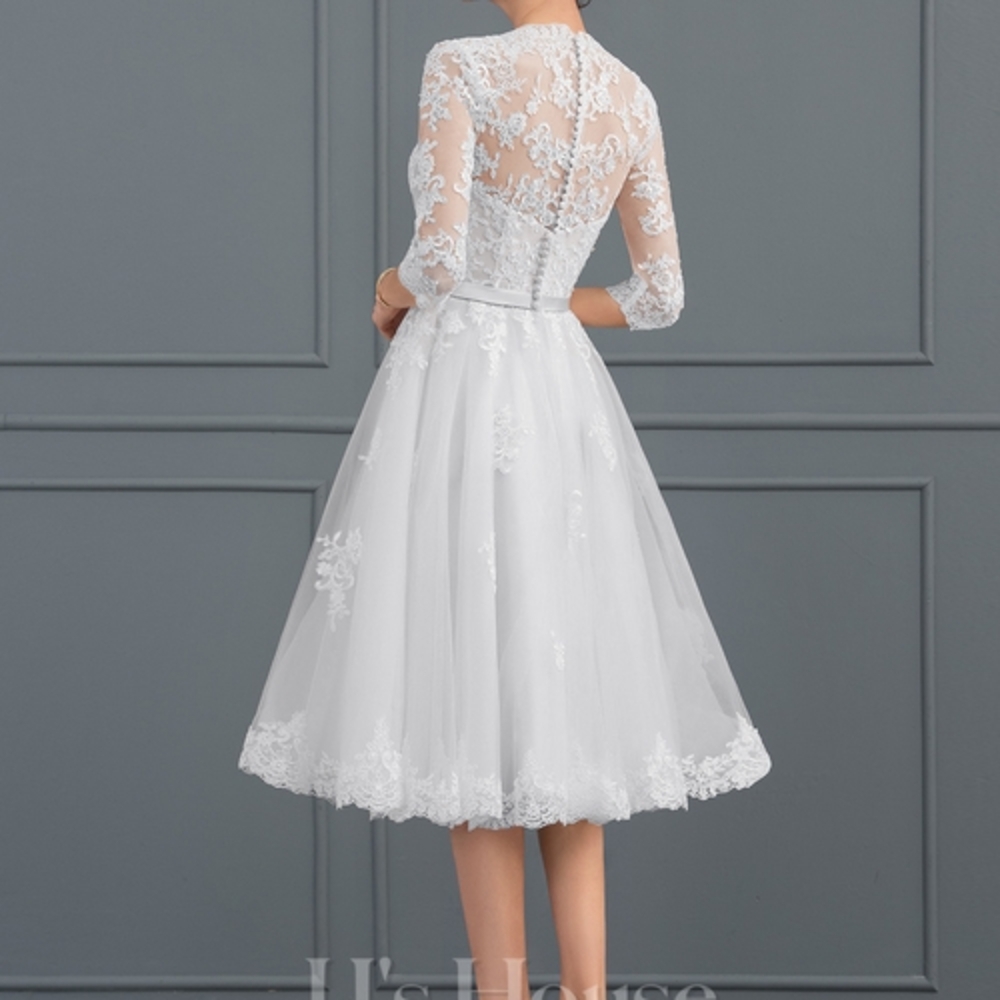 JJs House White Lace Wedding Dress - Picture 3 of 4
